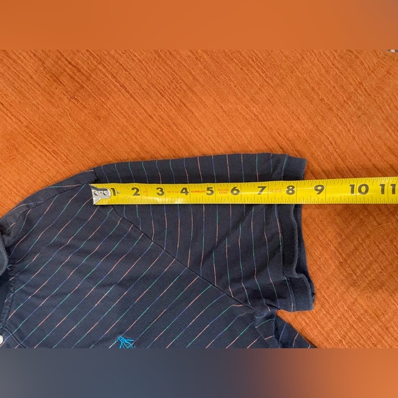 Original Penguin Men’s Polo Size Large, dark blue with stripes, 100% Cotton - Picture 2 of 8